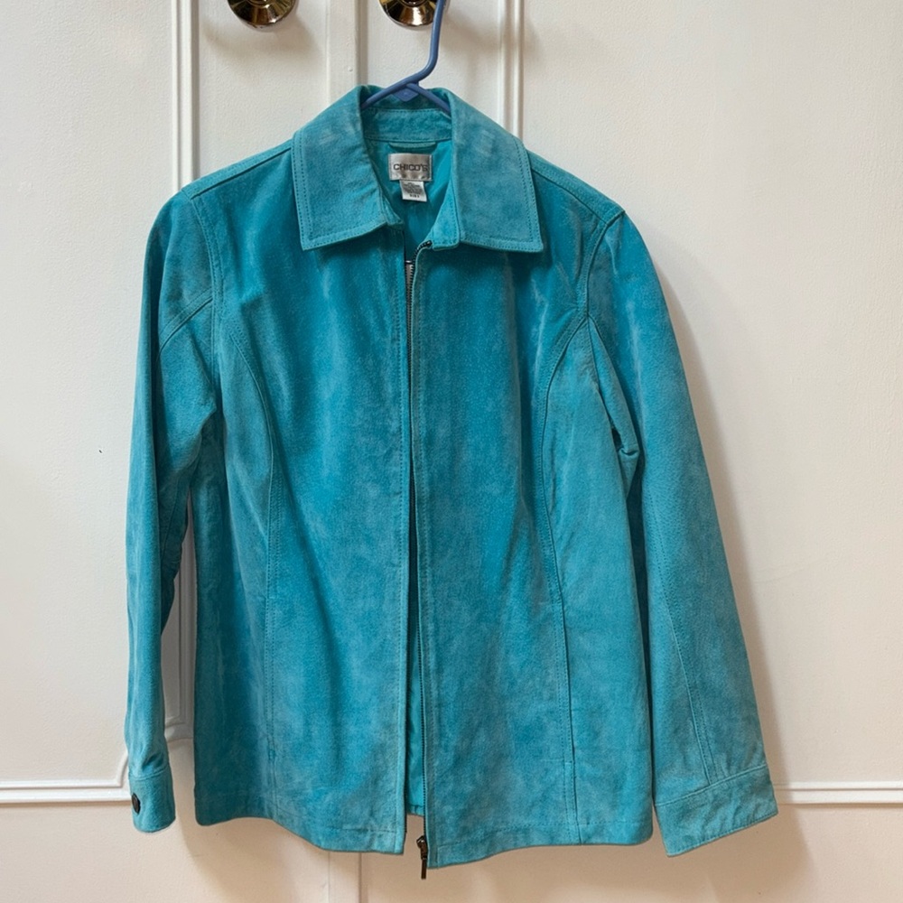 Chico’s Suede Zip Jacket NWT
